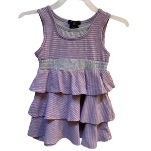 Girls Calvin Klein Jeans Sleeveless Striped Ruffled Layers Tiers Dress Sz 4T VGC